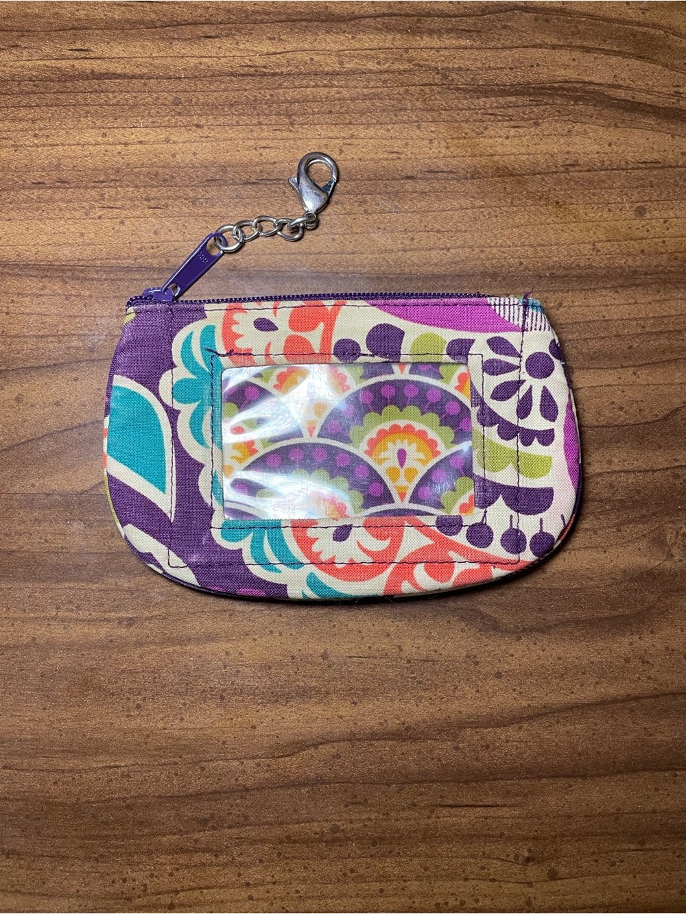 Vera Bradley Retired Plum Crazy Zip ID Case